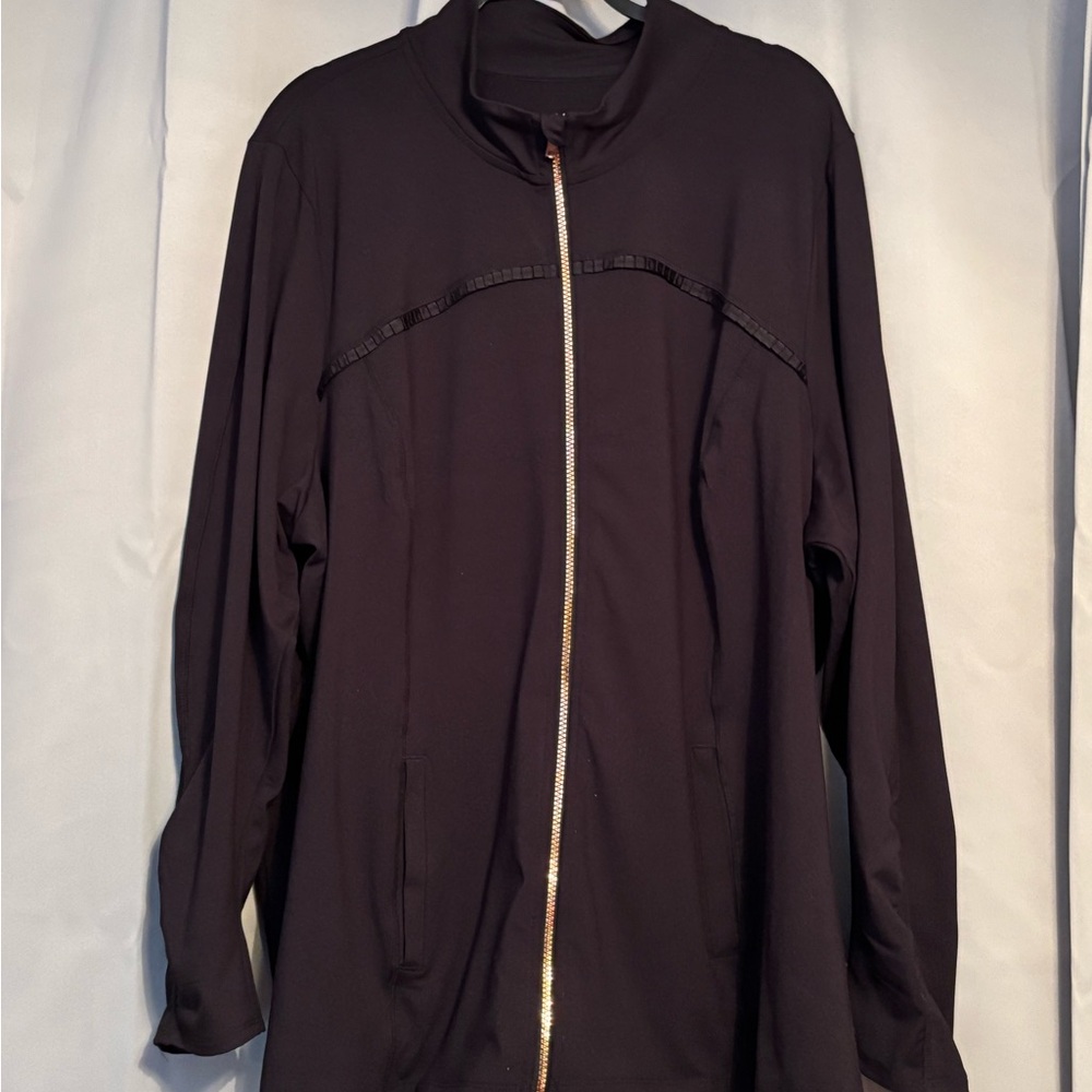 Black Livi Active (by Lane Bryant) Activewear COPPER Zippered Jacket NWOT